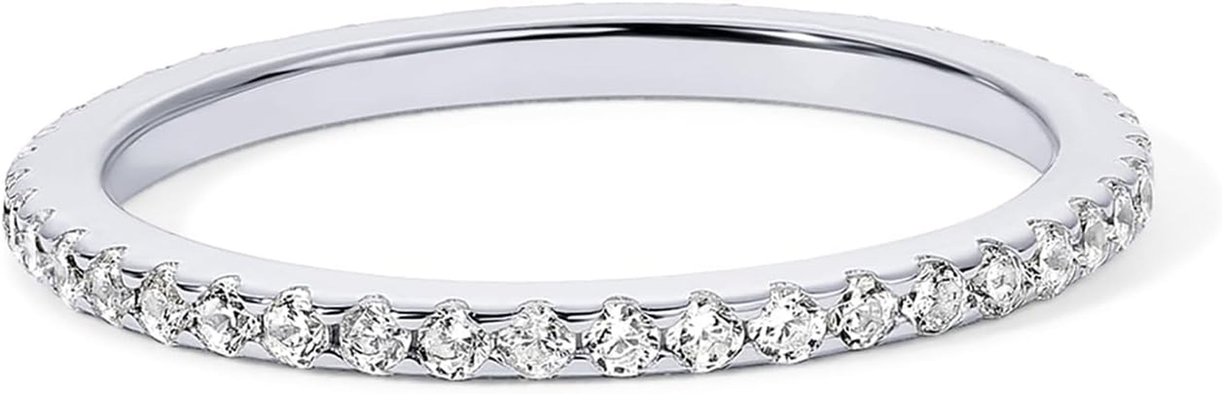PAVOI Gold Plated Solid 925 Sterling Silver CZ Simulated Diamond Stackable Ring Eternity Bands for Women