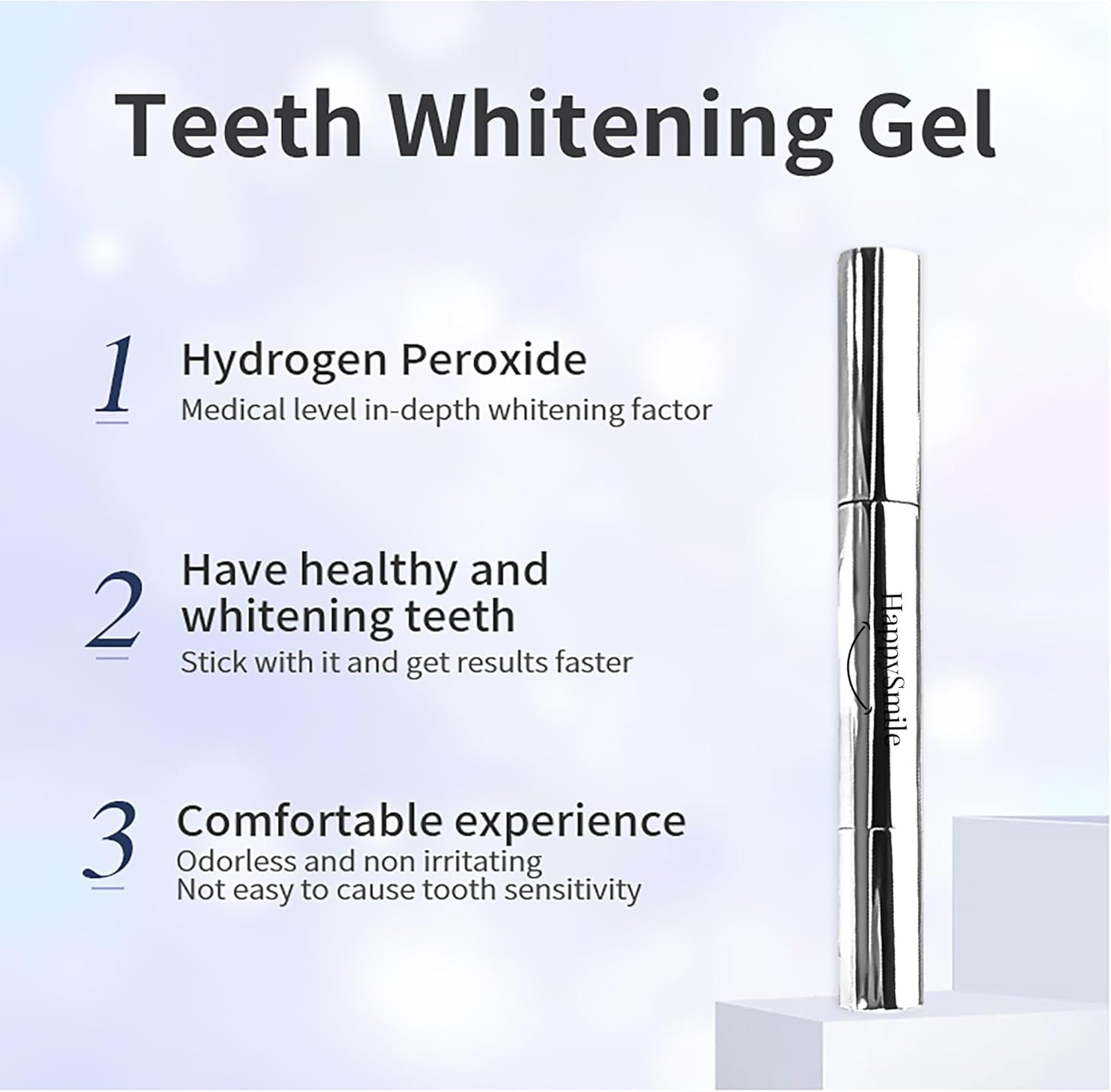 Happysmile Premium Teeth Whitening Pen Set of 3 - Achieve a Brighter Smile, Easier than Strips or Other Whitening Kits - Professional Results, Gentle on Sensitive Teeth