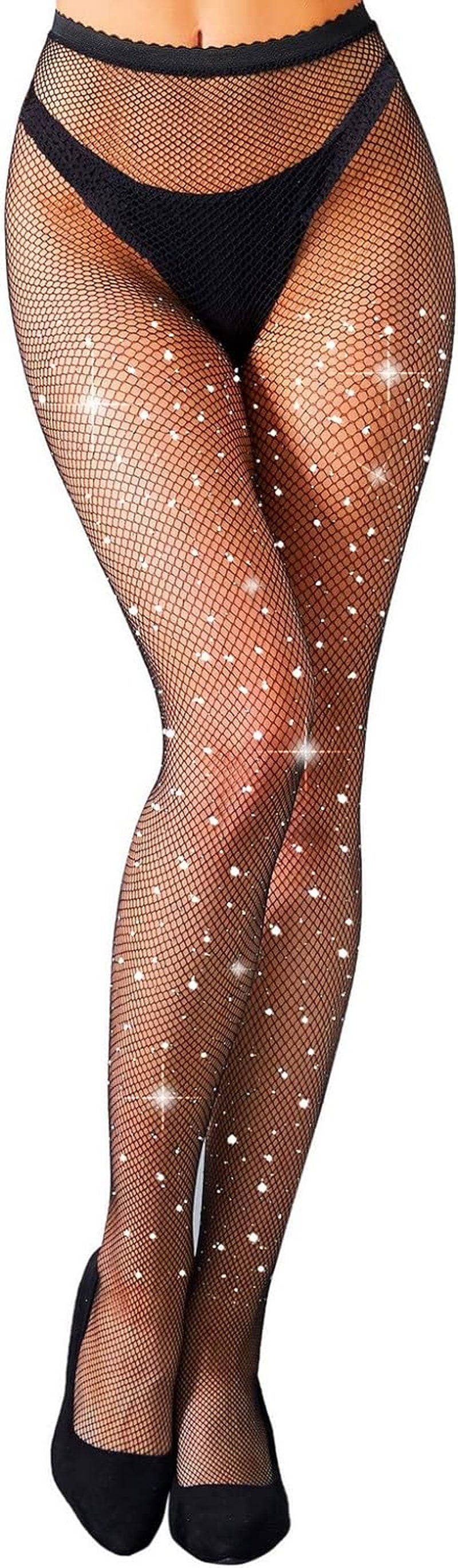 Mengpa Women'S Fishnets Tights High Waist Stockings Party Thigh High Pantyhose