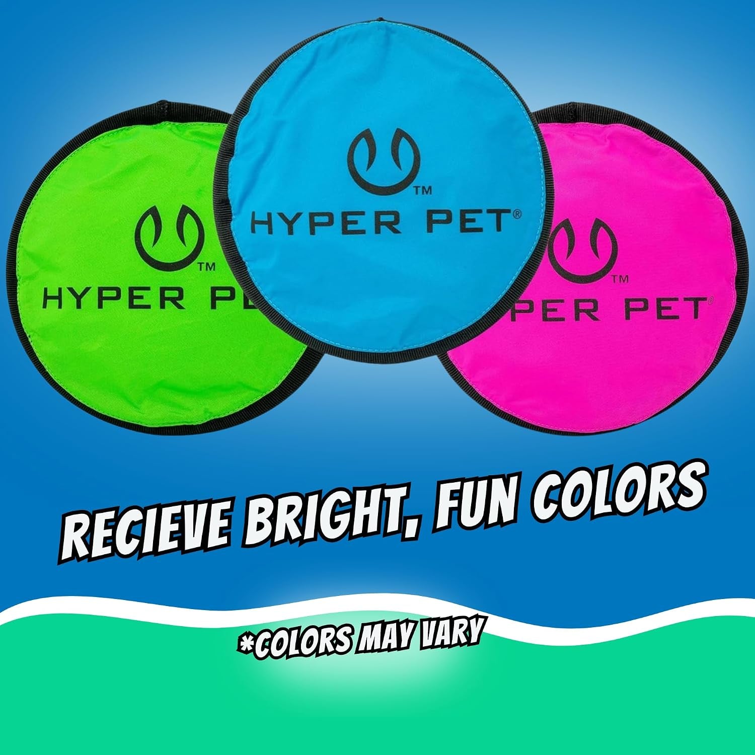 Hyper Pet Flippy Flopper Flying Disc Soft Dog Toy 9 Inch, Floats, 5 Pack | Safe on Teeth for All Breeds, Stays on the Water Surface for Pool and Lake Fetch Games, Colors May Vary with Every Order
