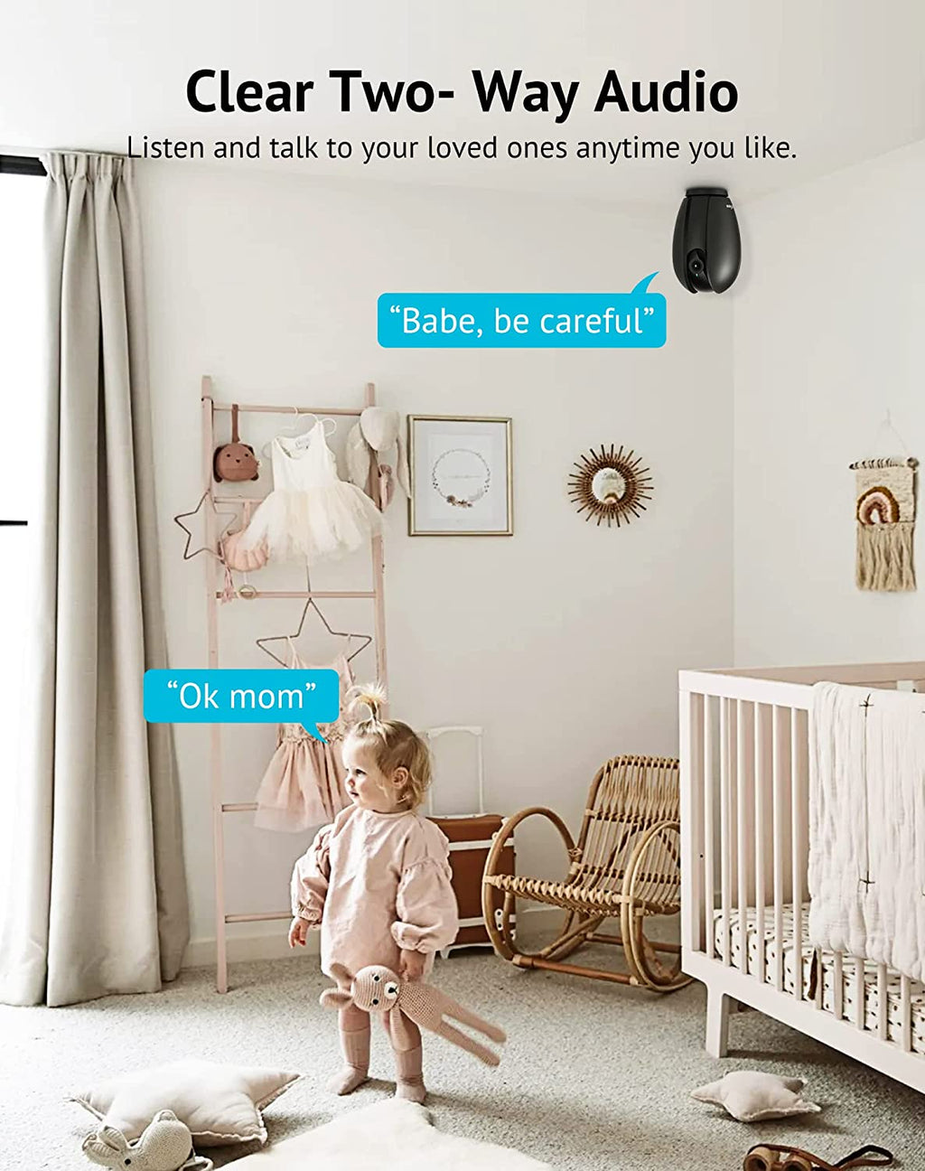 Laview Indoor Security Camera, 1080P Home Security Camera with Sound & Motion Detection, 360° Baby Monitor with Phone App, WIFI Pet Camera,2-Ways Audio, Night Vision,Sd&Cloud Storage, Works with Alexa