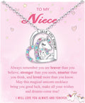 UPROMI to My Daughter/Granddaughter/Niece Unicorn Necklace, Valentines Birthday Gifts