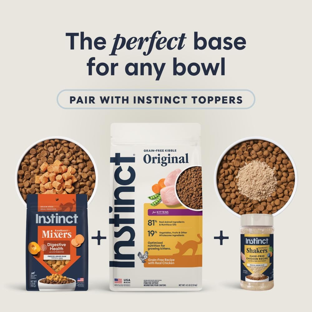 Instinct Original Kitten Dry Food, Raw Coated, Real Chicken, 4.5 Lb. Bag