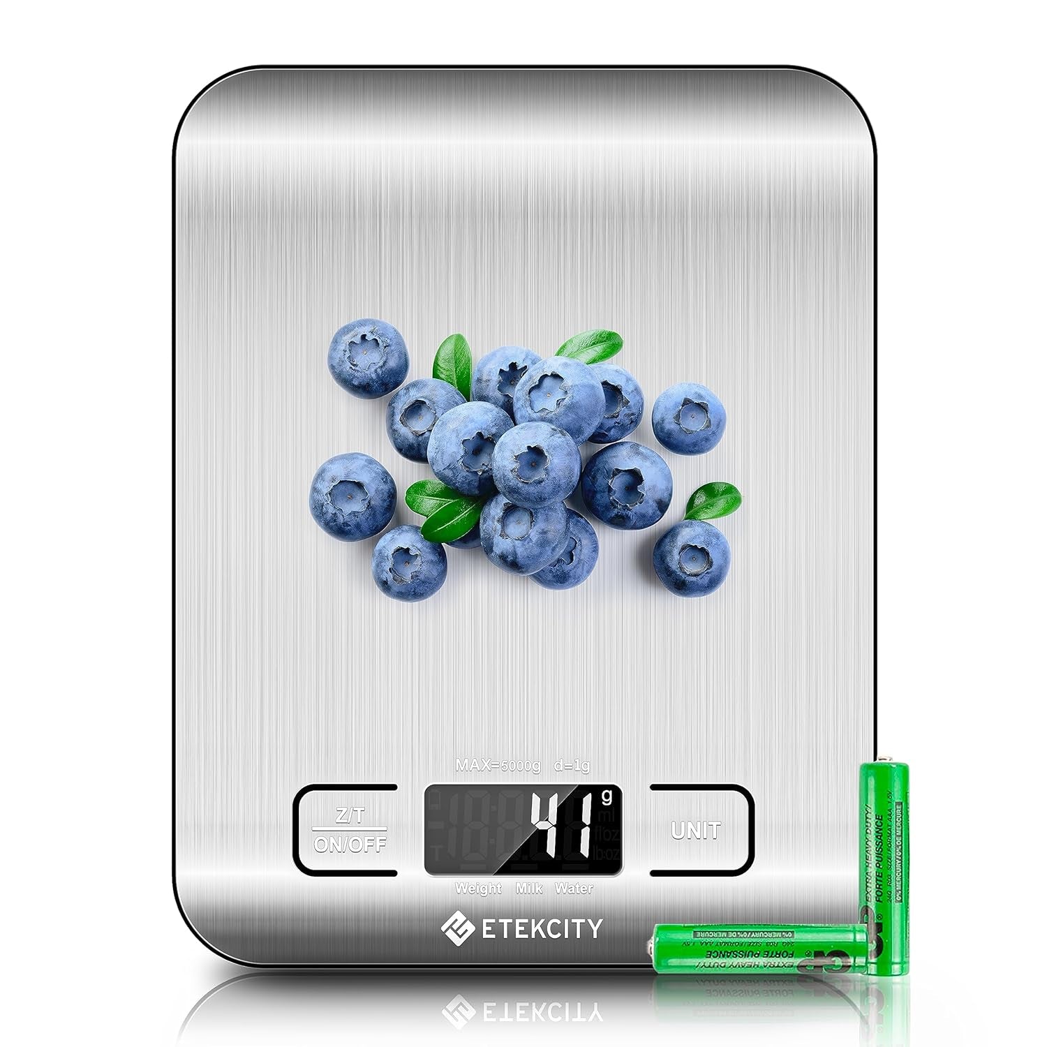 Etekcity Food Kitchen Scale, Digital Grams and Ounces for Weight Loss, Baking, Cooking, Keto and Meal Prep, LCD Display, Medium, 304 Stainless Steel
