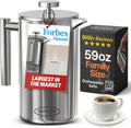 Sterlingpro Extra Large Insulated Stainless Steel French Press Coffee Maker 59Oz – Insulated Metal XL Double Wall Coffee Maker | Plastic Free | Cool-Touch | Mirror Finish | Makes up to 16 Cups /8 Mugs