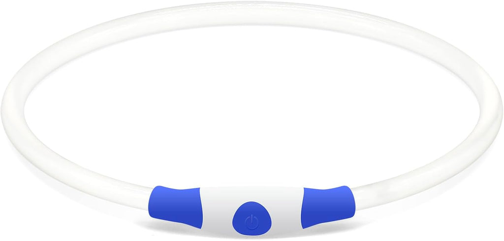 Light up Dog Collar, BSEEN USB Rechargeable Flash Dog Necklace Light | Pet Safety Collar Makes Your Beloved Dogs Be Seen at Night for Small Medium Large Dogs( Blue)