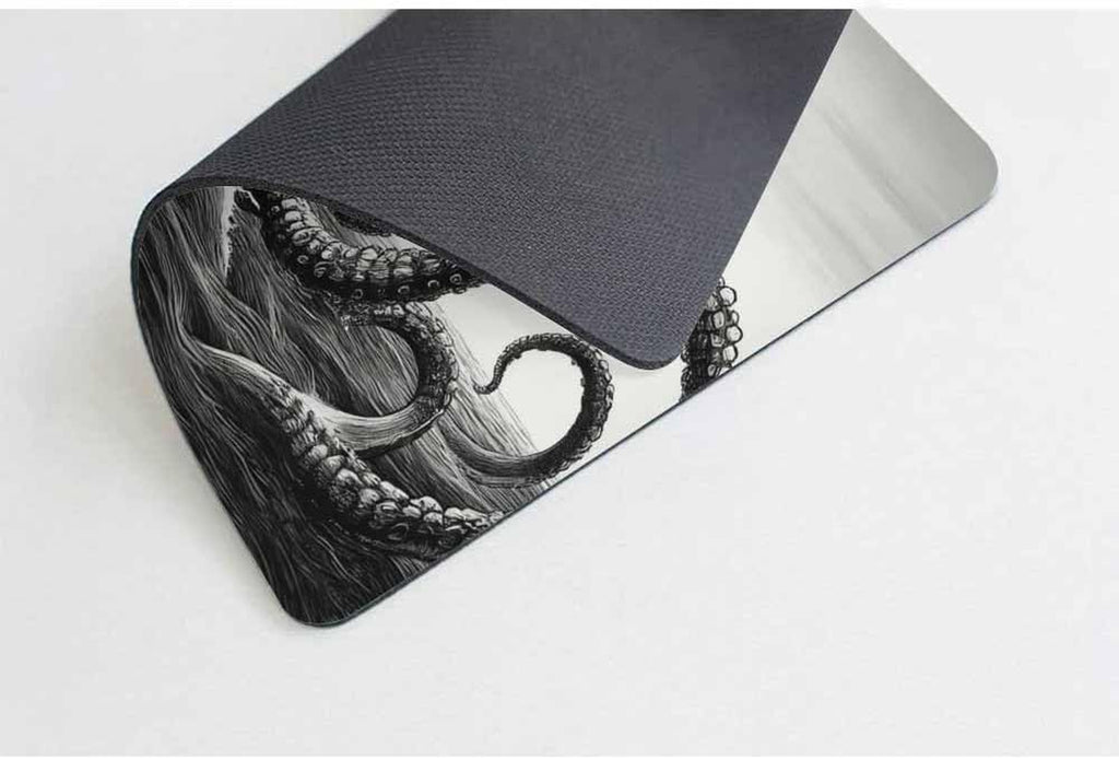 Smooffly Kraken Mouse Pad - Sail Boat Waves & Octopus - Non-Slip Rubber - Gaming Mouse Pad