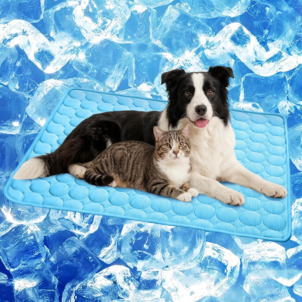 SISROL Arc-Chill Pet Cooling Mat for Dogs Cats, Washable Non-Slip Pad | Dog Cooling Mat with Q-Max>0.4 Chill Fiber Cools Pets Fast, Non-Toxic & Portable, Fits All Size Pets for Indoor Outdoor Use