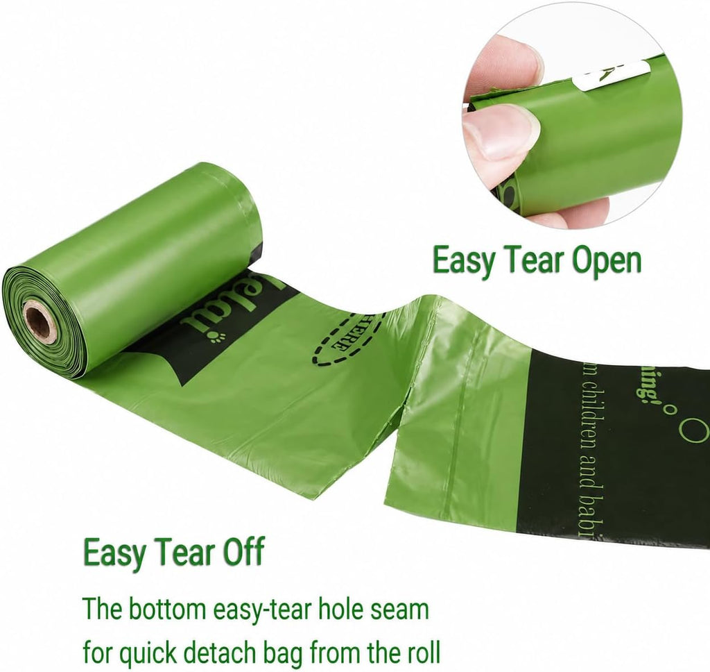 Dog Poop Bags Rolls with Dispenser– Keep Hands Clean 450 Count - Scented | Extra Thick Durable Leakproof Resistant 9 X 13 Inch Refill Rolls Waste Bags for Puppy Small Large Doggy Cleanup Travel