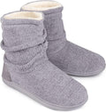 Longbay Women'S Cozy Winter Slipper Boots Warm Chenille Knit Bootie Memory Foam Non-Slip Indoor Outdoor House Shoes