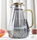 DUJUST Black Diamond Glass Pitcher with Lid [68 Oz], Elegant Design Water Pitcher with Handle, Decoration for Room, High Durability Water Glass Carafe for Ice Tea Maker, Beverage, Hot/Cold Coffee