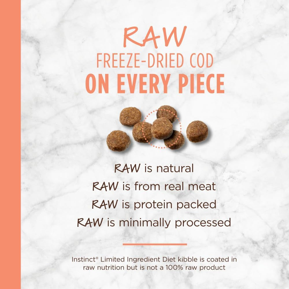 Instinct Limited Ingredient Diet Dry Dog Food, Real Salmon, 20 Lb. Bag | Single Animal Protein and Vegetable Recipe, Raw-Coated Kibble, Wild-Caught Salmon, Gentle on Sensitive Stomachs