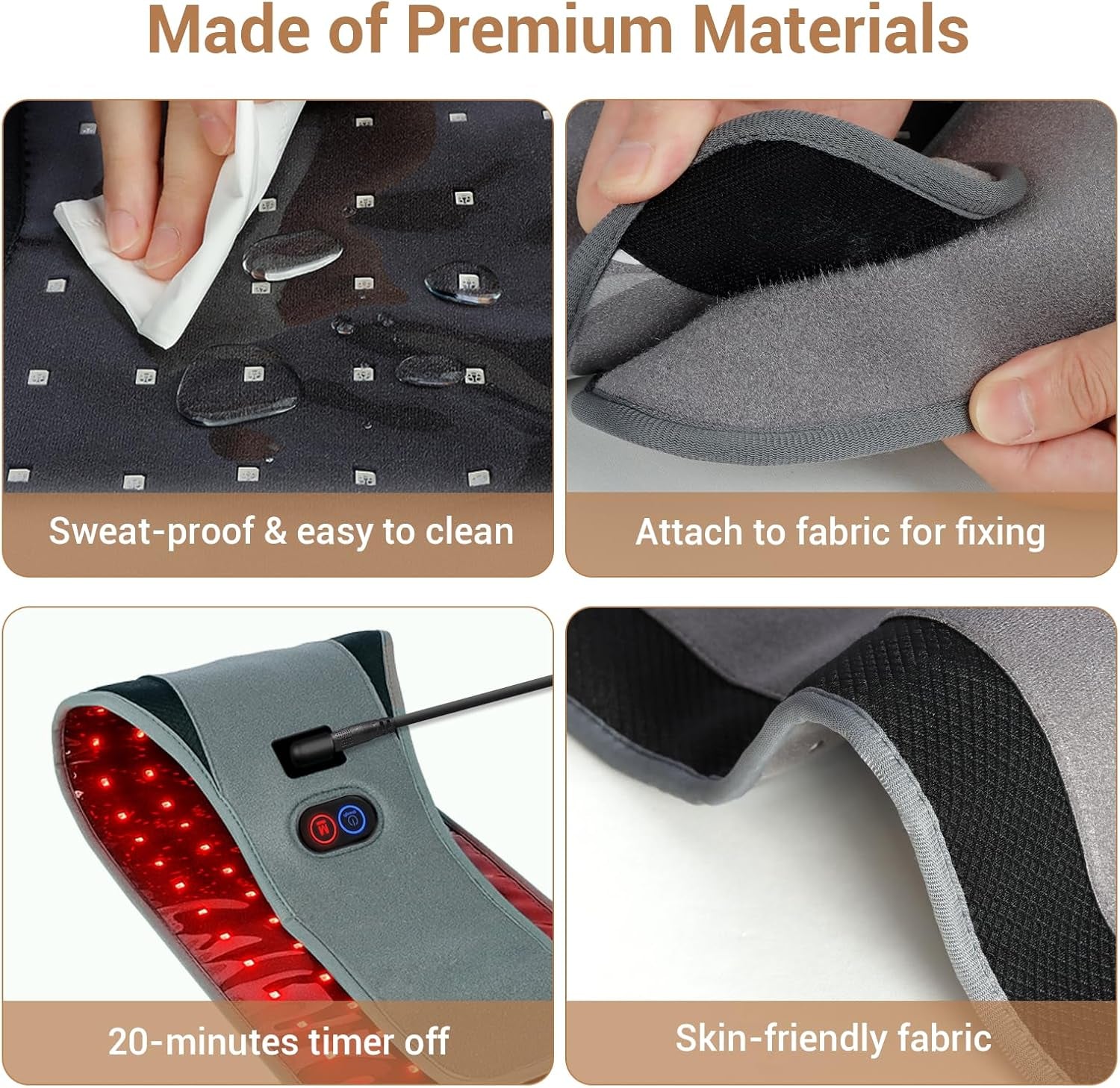 Comfytemp Red Light Belt with 126 Leds, Wearable Red Light Wrap with Timer, 660Nm & 850Nm, Birthday Gifts for Men Dad Women Mom, 22W(Corded)