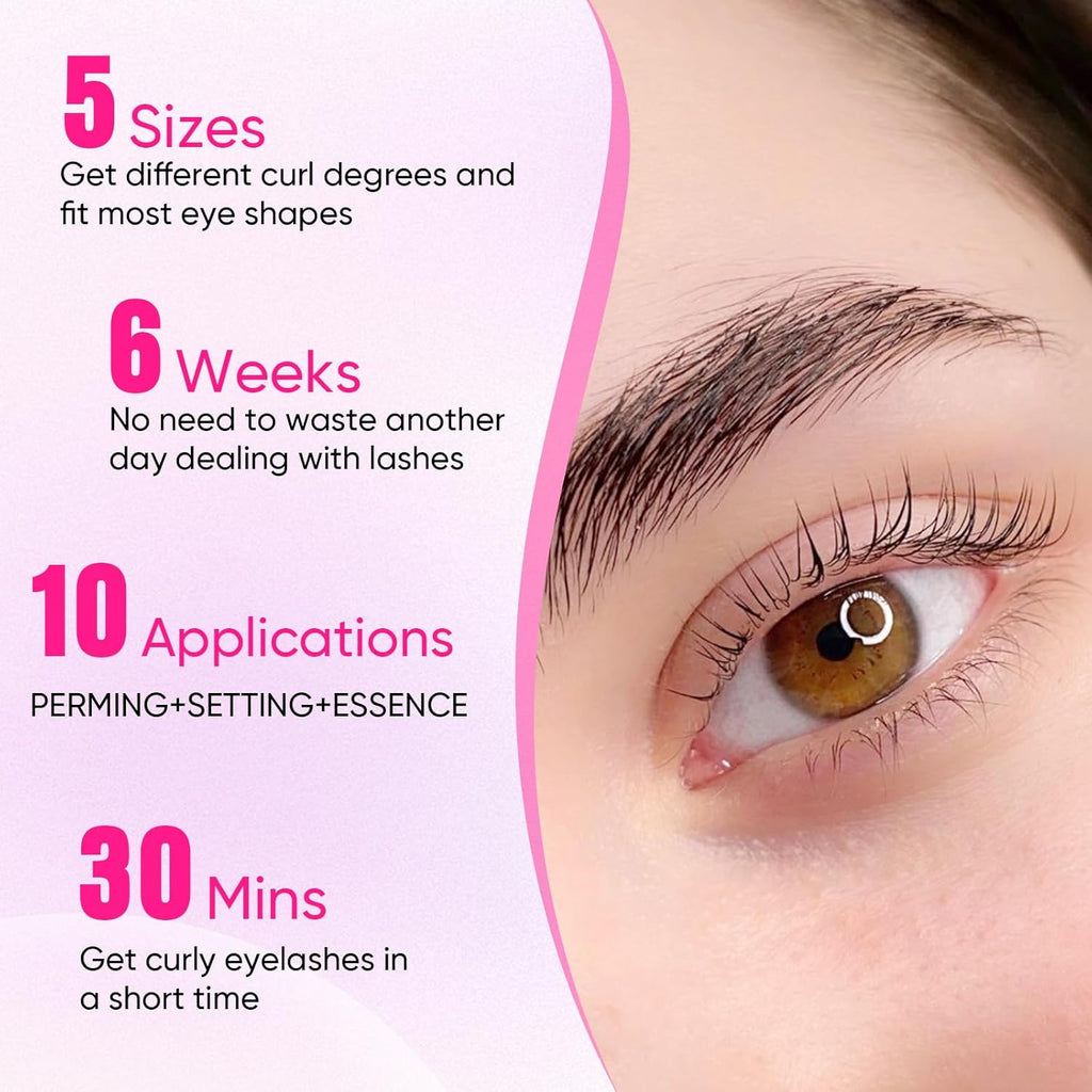 PERMANIA Lash Lift Kit, Lash Perm Kit, Fast Eyelash Lifting 5 Minutes DIY at Home with Strong Glue Disposable Sachet Lash Lifting Kit Last 6 Weeks (30Pcs）
