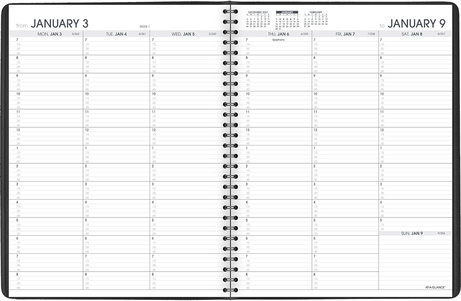 2022 Weekly Appointment Book & Planner by AT-A-GLANCE, 8-1/4" X 11", Large, Black (7095005)