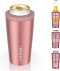 Pealeap 4-In-1 Insulated Slim Can Cooler for All 12Oz Cans & Beer Bottles | Double-Walled Stainless Steel Vacuum Can Cozy | Keep 8Hrs Cold | Universal Fits 12Oz Drinks | No Sweat | Cup Holder Friendly