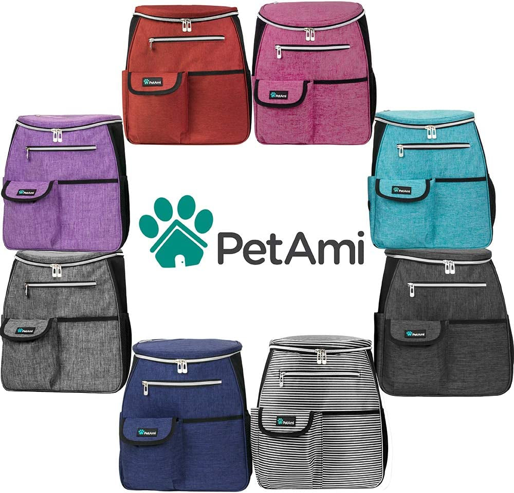 Petami Dog Travel Bag Backpack, 27L Airline Approved Pet Supplies Organizer with 2 Food Containers, 2 Collapsible Bowls & Poop Bag Dispenser, Weekend Road Trip Camping Dog Mom Gift, Teal Blue
