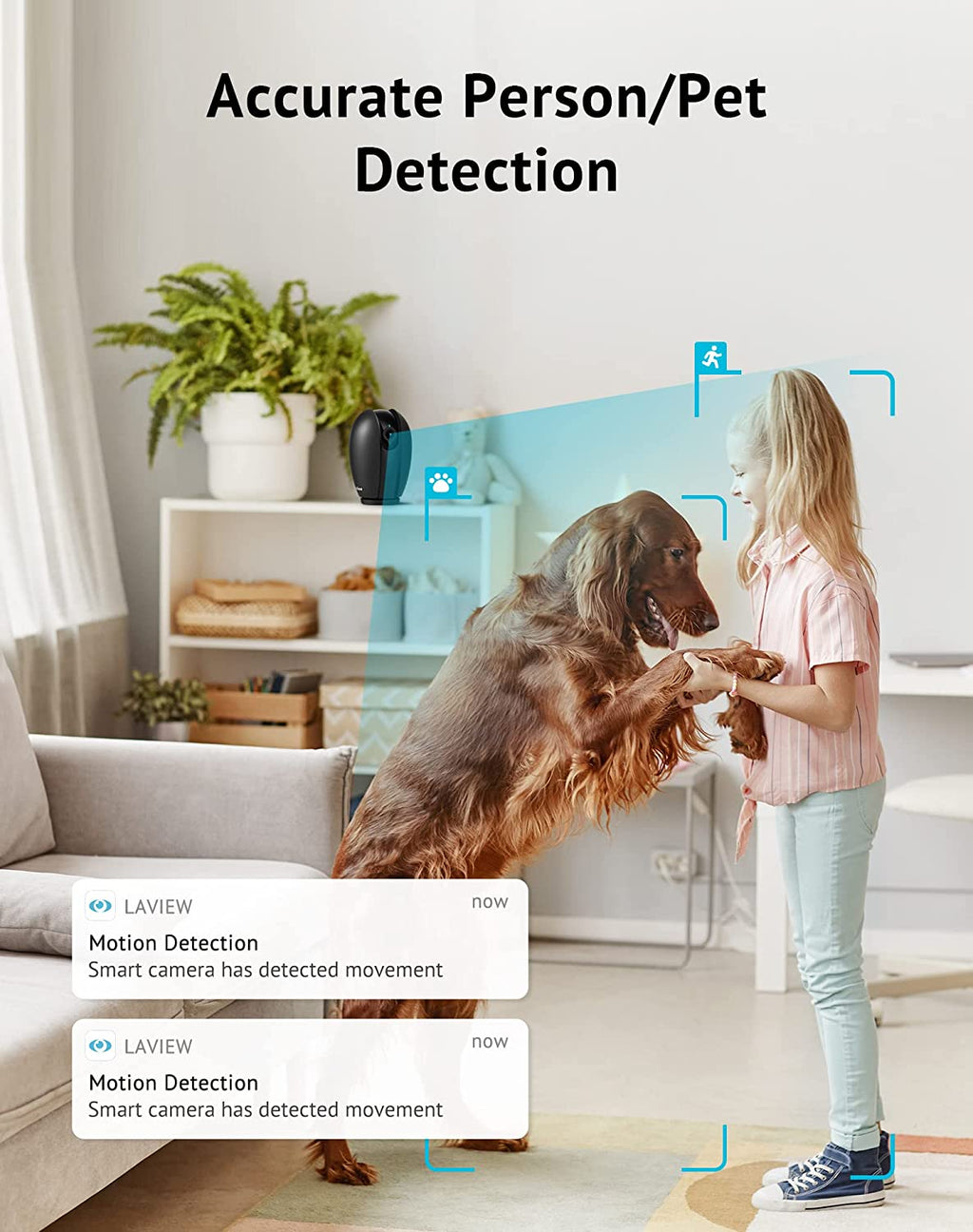 Laview Indoor Security Camera, 1080P Home Security Camera with Sound & Motion Detection, 360° Baby Monitor with Phone App, WIFI Pet Camera,2-Ways Audio, Night Vision,Sd&Cloud Storage, Works with Alexa