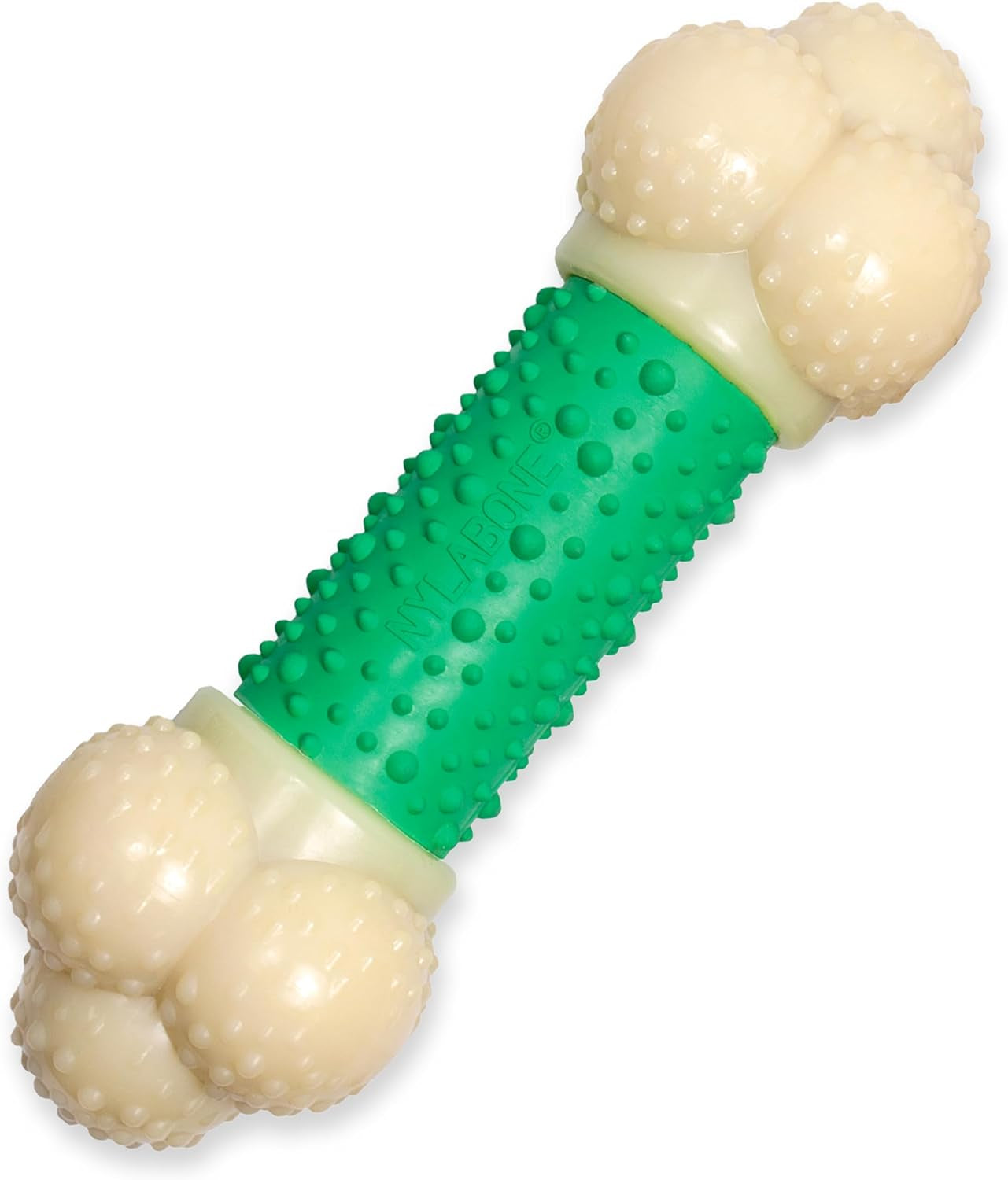 Nylabone Power Chew Double Action Barbell Bone Dog Chew Toy, X-Large | Durable Dog Toy for Large Dog Breeds 50+ Lbs, Teeth-Cleaning Textures, Long Lasting, Discourages Destructive Chewing