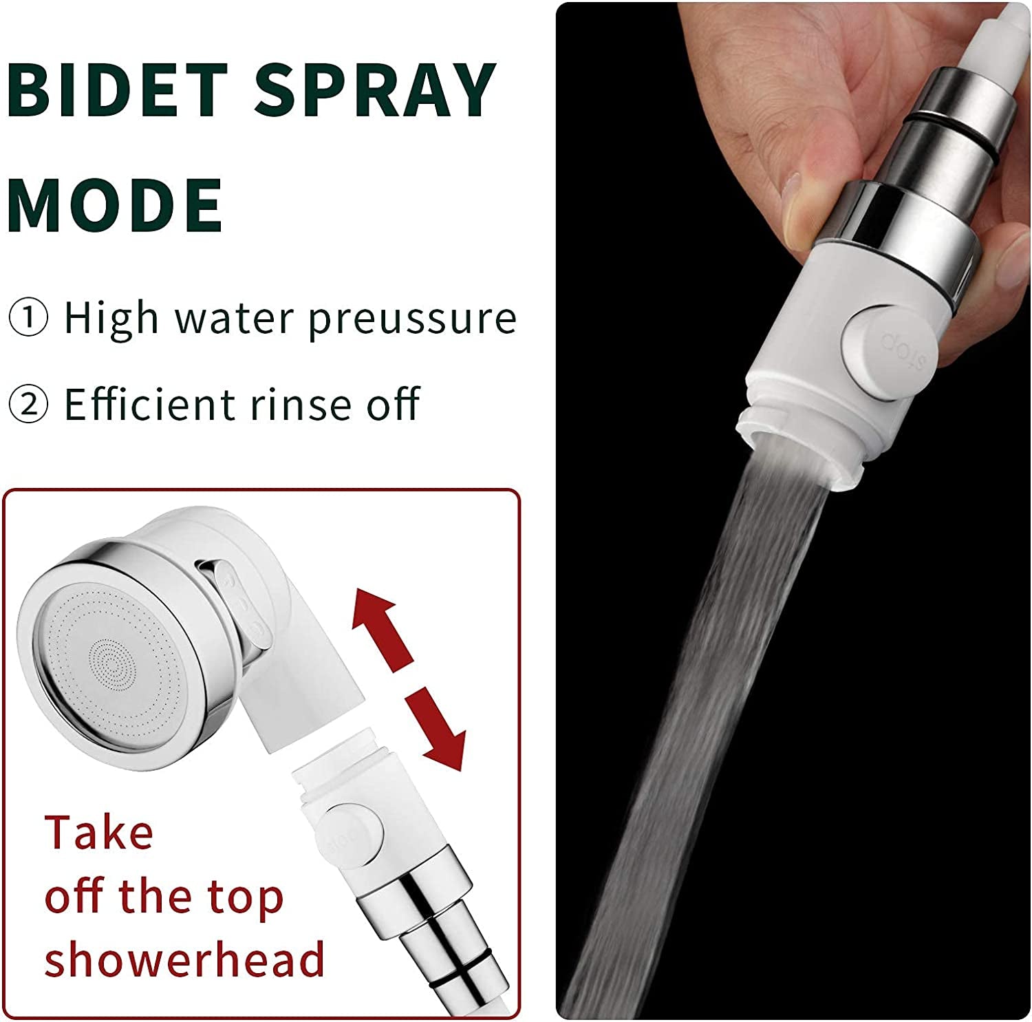 ZCONIEY Sink Faucet Sprayer Attachment, Shower Head Attaches to Tub Faucet, Dog Bathing Hose Shower Set for Laundry Bathroom Kitchen