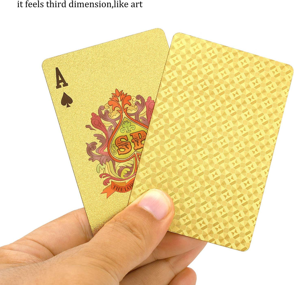 EAY Gold Waterproof Playing Cards - Poker Deck for Parties and Games