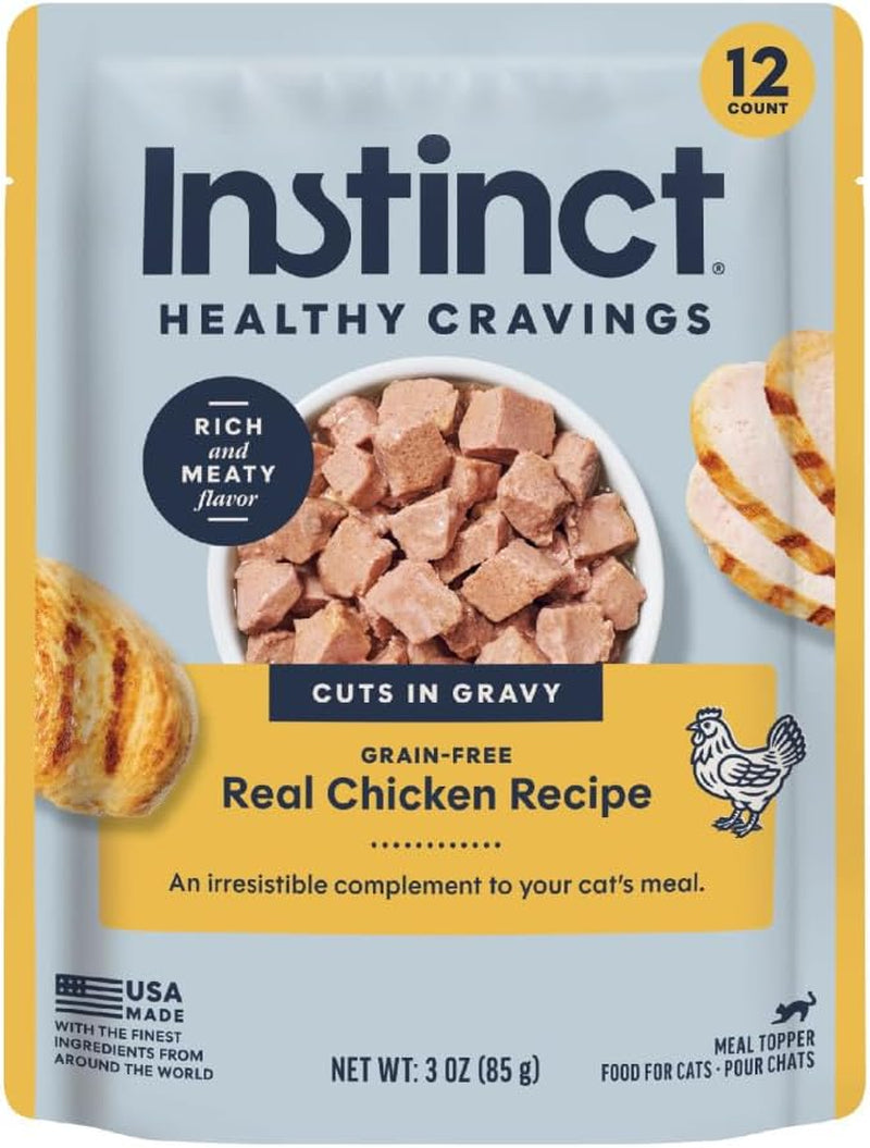 Instinct Healthy Cravings Grain Free Real Chicken Recipe Natural Wet Cat Food Topper by Nature'S Variety, 3 Ounce (Pack of 24)