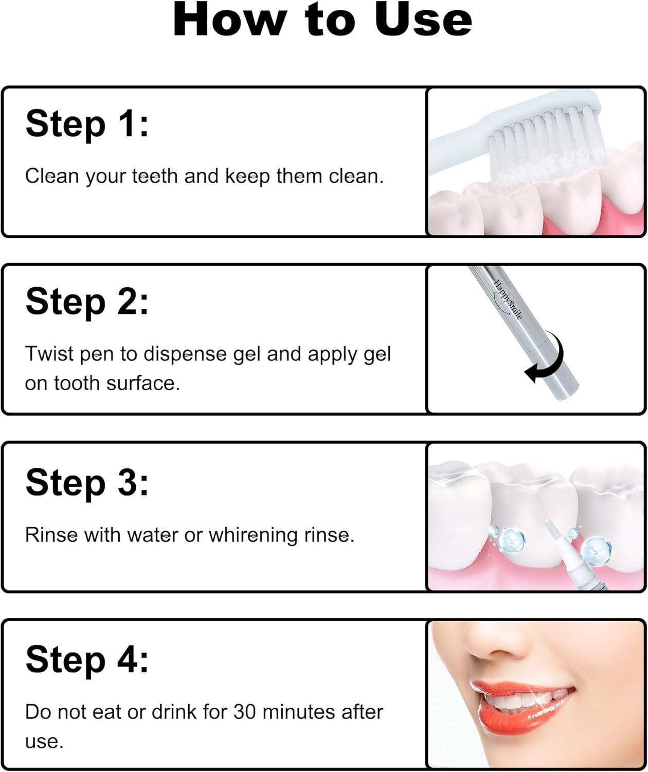 Happysmile Premium Teeth Whitening Pen Set of 3 - Achieve a Brighter Smile, Easier than Strips or Other Whitening Kits - Professional Results, Gentle on Sensitive Teeth