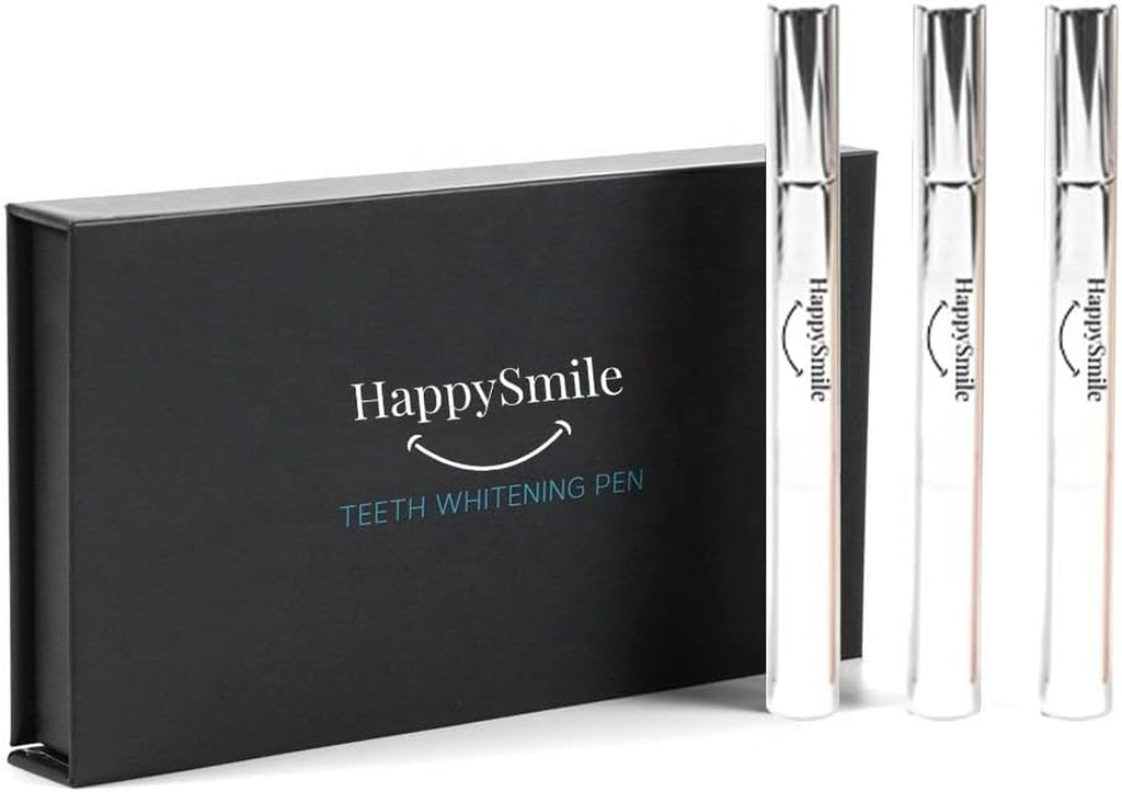 Happysmile Premium Teeth Whitening Pen Set of 3 - Achieve a Brighter Smile, Easier than Strips or Other Whitening Kits - Professional Results, Gentle on Sensitive Teeth