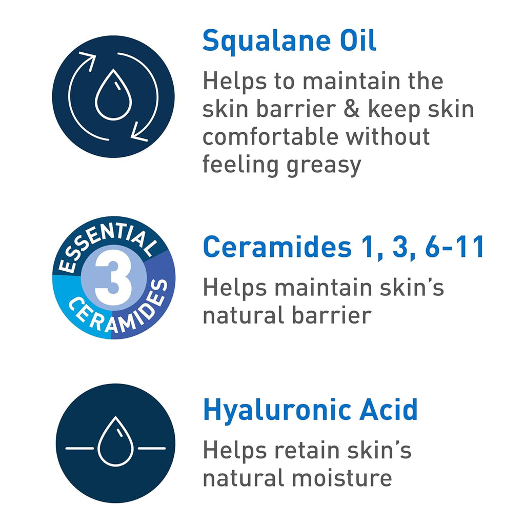 Cerave Hydrating Foaming Oil Facial Cleanser with Hyaluronic Acid, 19Oz | Face and Body Wash with Squalane Oil and Ceramides in a Fragrance Free, Residue Free Formula for Dry to Very Dry Skin.