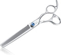 JASON 7" 50 Teeth Thinning Dog Grooming Blending Scissor, Ergonomic Pet Grooming Thinner Blender Shears Cat Trimming Texturizing Kit with Offset Handle and a Jewelled Screw 30% Thinning Rate Christmas