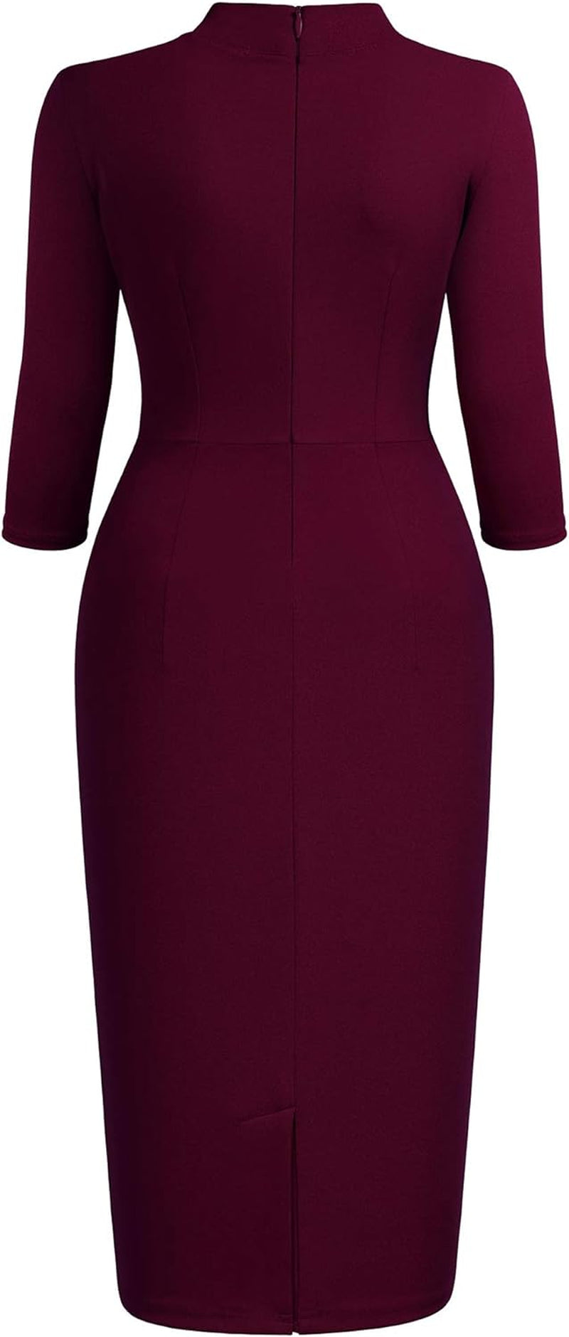 Miusol Women'S Retro Half Collar Ruffle 2/3 Sleeve Cocktail Pencil Dress
