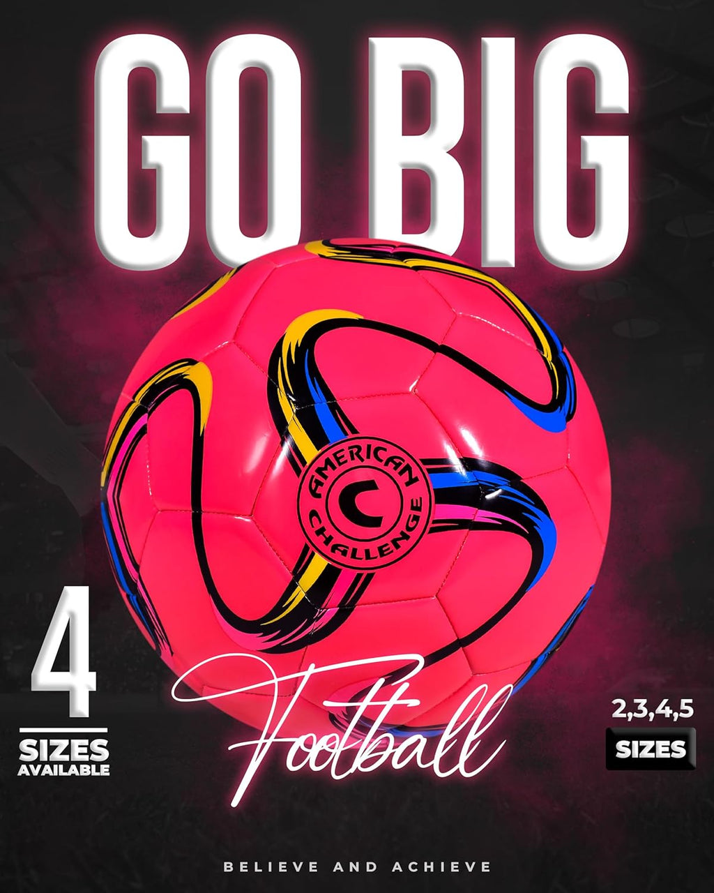 American Challenge Brasilia Soccer Ball, Sizes 2, 3, 4 & 5, Training Ball | Durable TPU Casing with Hybrid SR Bladder for Reliable Bounce, Ideal for Practice and Recreational Play