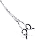HASHIMOTO Curved Dog Grooming Scissors with Safety round Tips, 6.5 Inch. | Lightweight, No Stabbing with Blunt Tip, 440C Stainless Steel, Sharp, Friendly to Amateur.