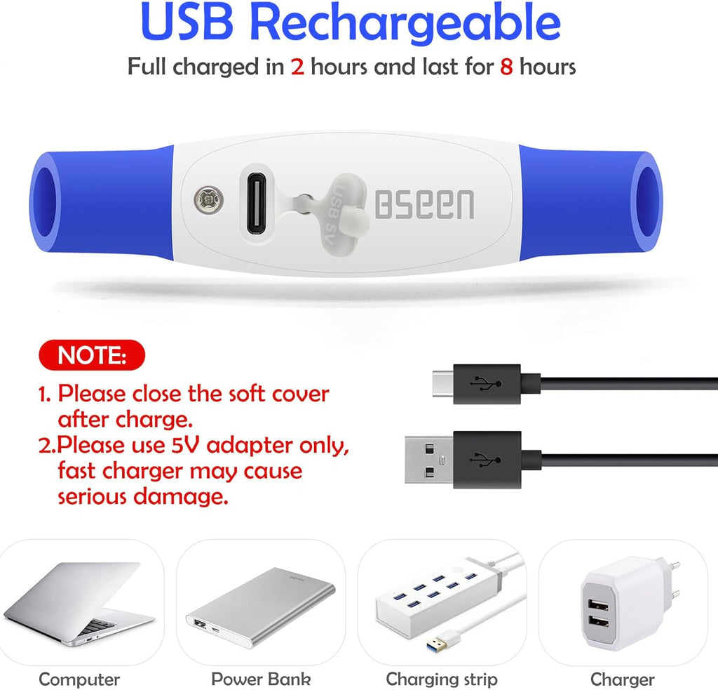Light up Dog Collar, BSEEN USB Rechargeable Flash Dog Necklace Light | Pet Safety Collar Makes Your Beloved Dogs Be Seen at Night for Small Medium Large Dogs( Blue)