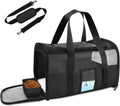Refrze Pet Carrier Airline Approved, Cat Carriers for Medium Cats Small Cats, Soft Dog Carriers for Small Dogs, TSA Approved Pet Carrier for Cat Dog of 15 Lbs, Puppy Carrier,Black