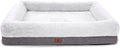 WINDRACING Orthopedic Dog Bed for Medium Dogs, Bolster Sides Dogs Sofa Bed with Removable Washable Cover & Non-Skid Bottom, Soft Pet Bed with Egg Foam Dog Couch for Sleeping, 31 X 25 Inch, Gray