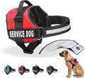 Industrial Puppy Service Dog Vest Harness - Durable & Adjustable Vest for Dog with Reflective Straps, Removable Patches, 50 ADA Cards, Handle & D-Ring, Travel and Daily Use, (Bright Red, XL 30"-39")