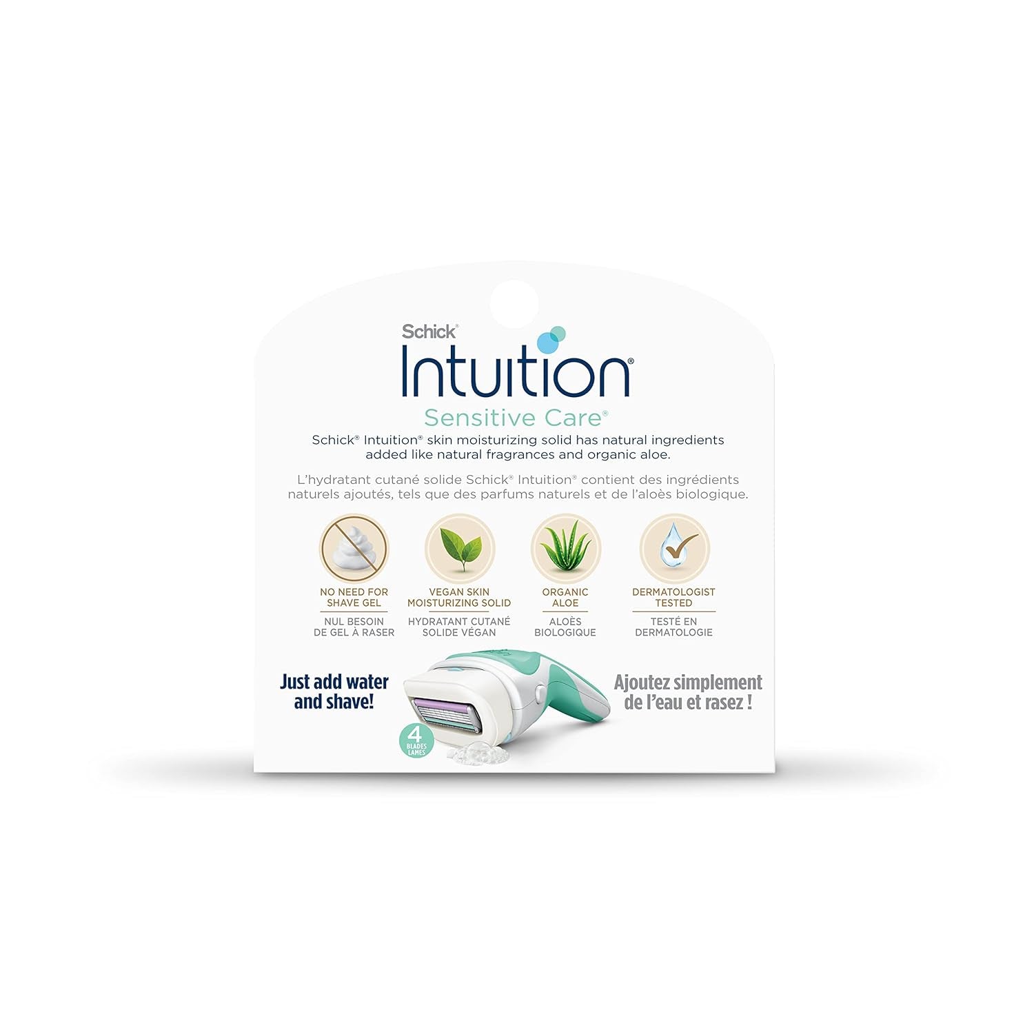 INTUITION Schick Refill, Razors for Women Sensitive Skin | Intuition Razor Blades Refill with Organic Aloe, Razor Refills , 6 Count (Pack of 1)
