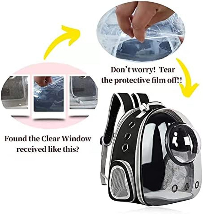 AJY Black Cat Carrier Dog Carrier Backpack, Pet Carrier Back Pack Pack for Small Medium Cat Puppy Doggie, Dog Body Carrying Bag Travel Space Capsule for Travel, Hiking, Walking & Outdoor Use
