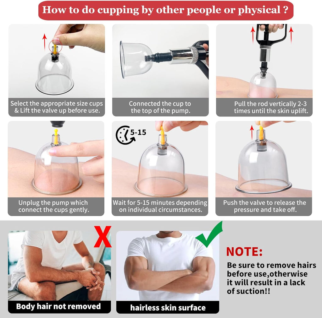 DEFUNX Cupping Set, 32 Cups Cupping Kit for Massage Therapy, Professional Chinese Therapy Set for Back Massage, Pain Relief