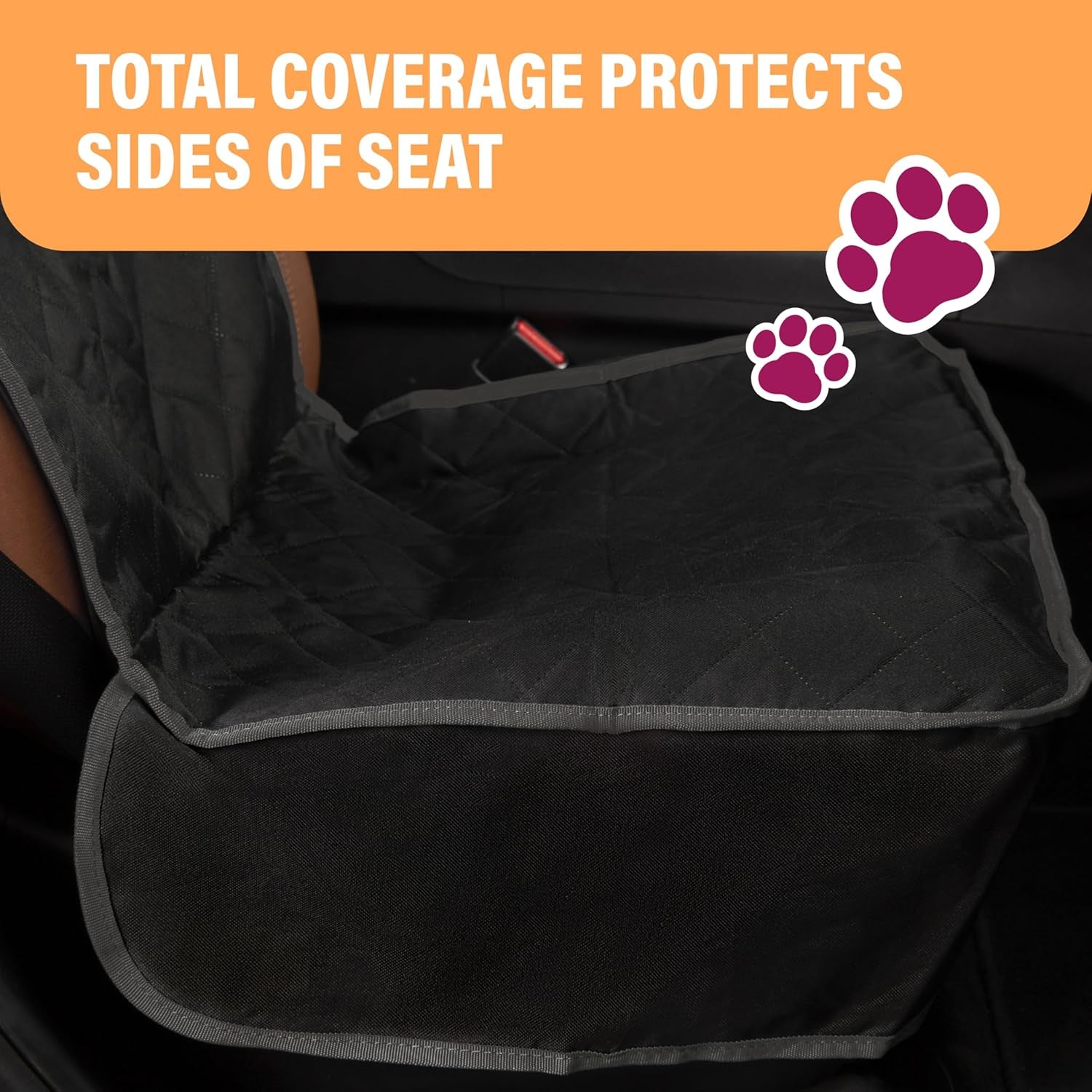 Active Pets Dog Car Seat Cover, Waterproof Front Seat Protector for SUV Truck Sedan, Pet Safety Travel Comfort System with Universal Fit, Beige