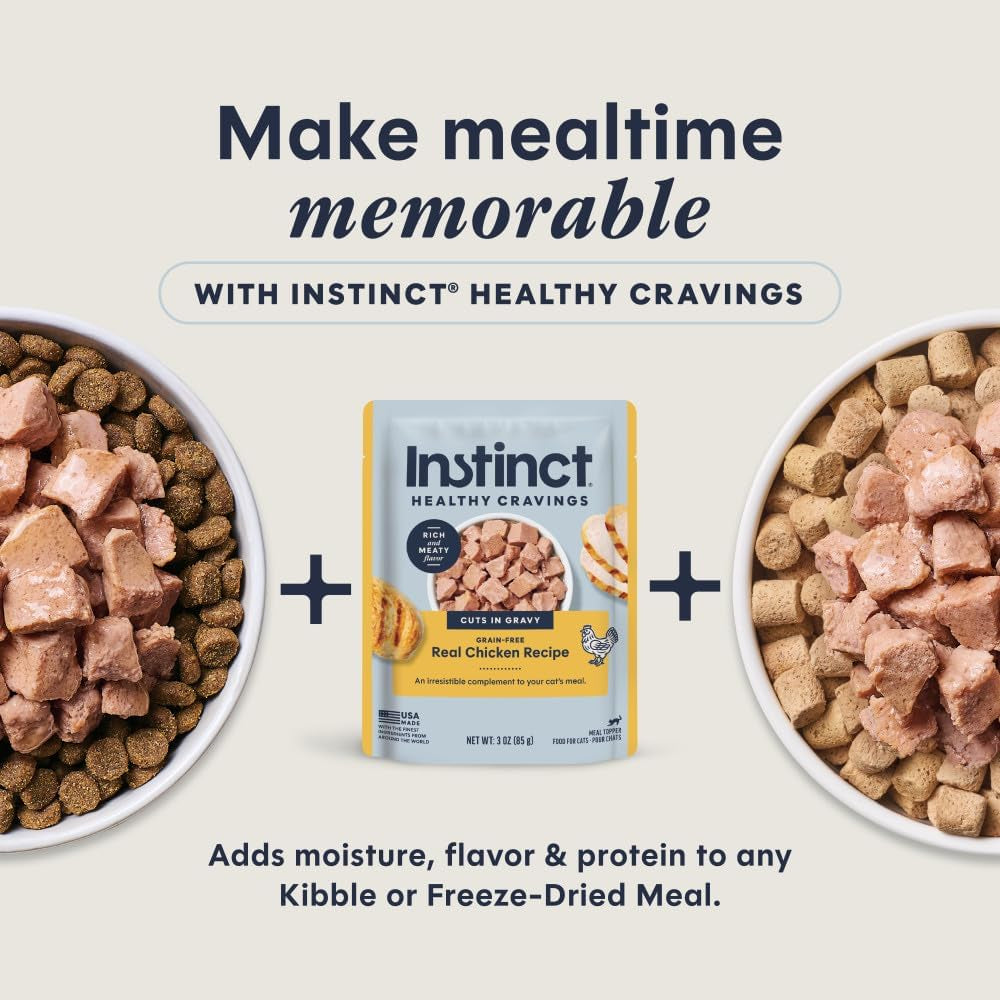 Instinct Healthy Cravings Grain Free Real Chicken Recipe Natural Wet Cat Food Topper by Nature'S Variety, 3 Ounce (Pack of 24)