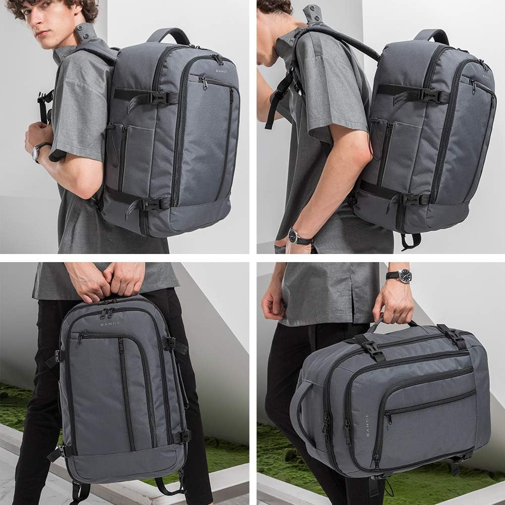 BANGE Mens Business Backpack for Work, Computer Backpacks Fits for 17.3 Inch Notebook,Convertible Weekend Backpack Briefcase for Traveling