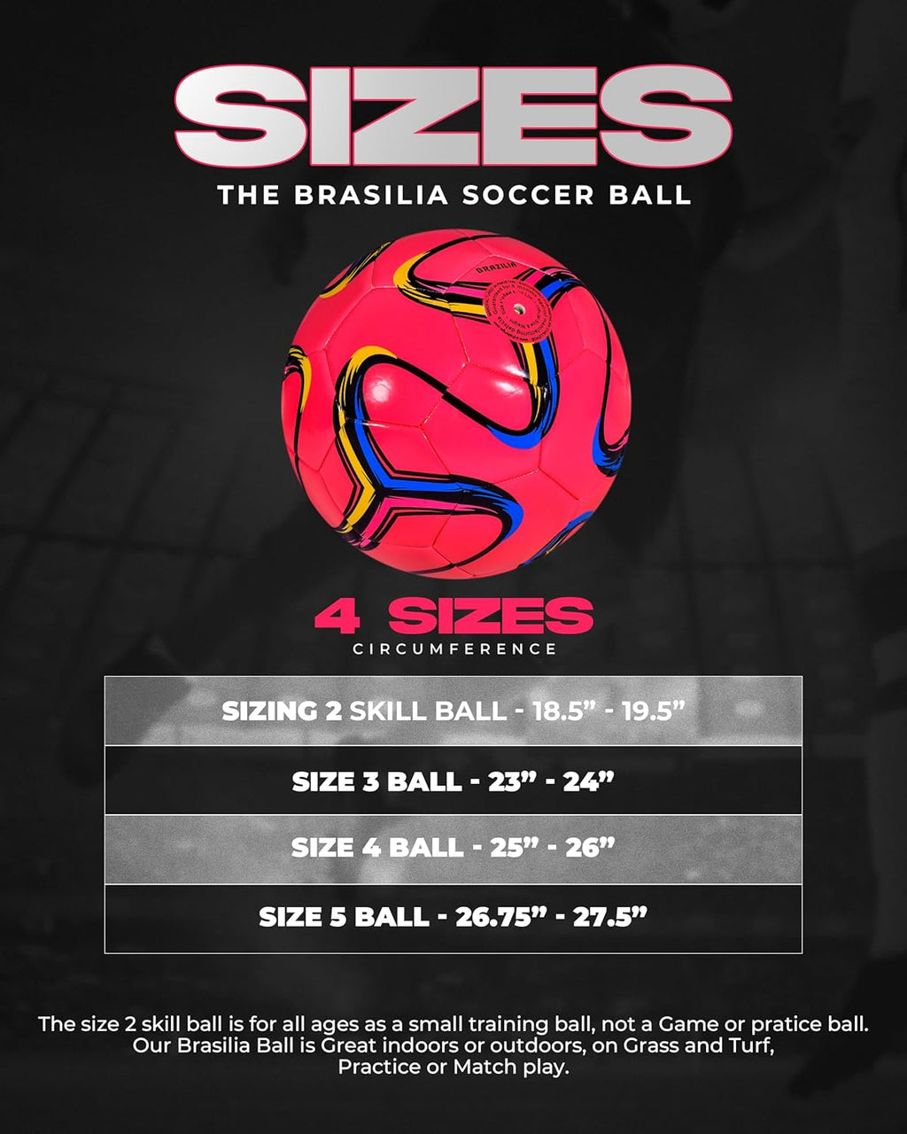 American Challenge Brasilia Soccer Ball, Sizes 2, 3, 4 & 5, Training Ball | Durable TPU Casing with Hybrid SR Bladder for Reliable Bounce, Ideal for Practice and Recreational Play