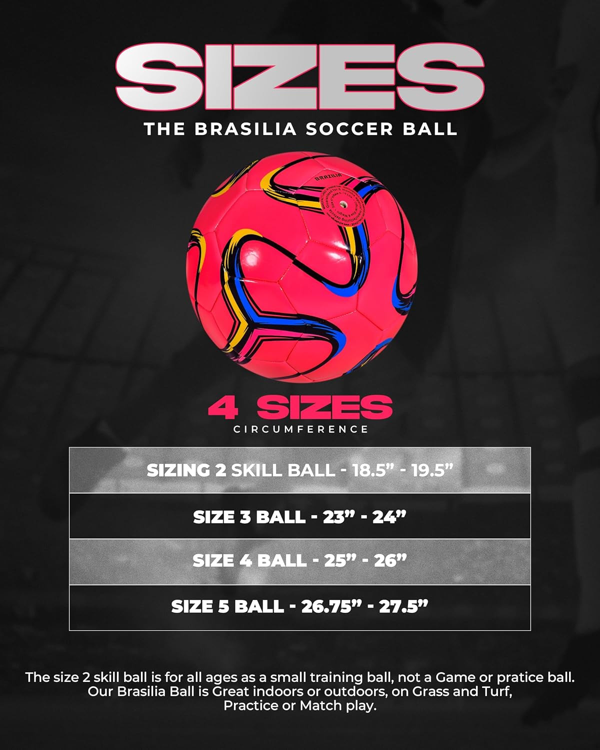 American Challenge Brasilia Soccer Ball, Sizes 2, 3, 4 & 5, Training Ball | Durable TPU Casing with Hybrid SR Bladder for Reliable Bounce, Ideal for Practice and Recreational Play