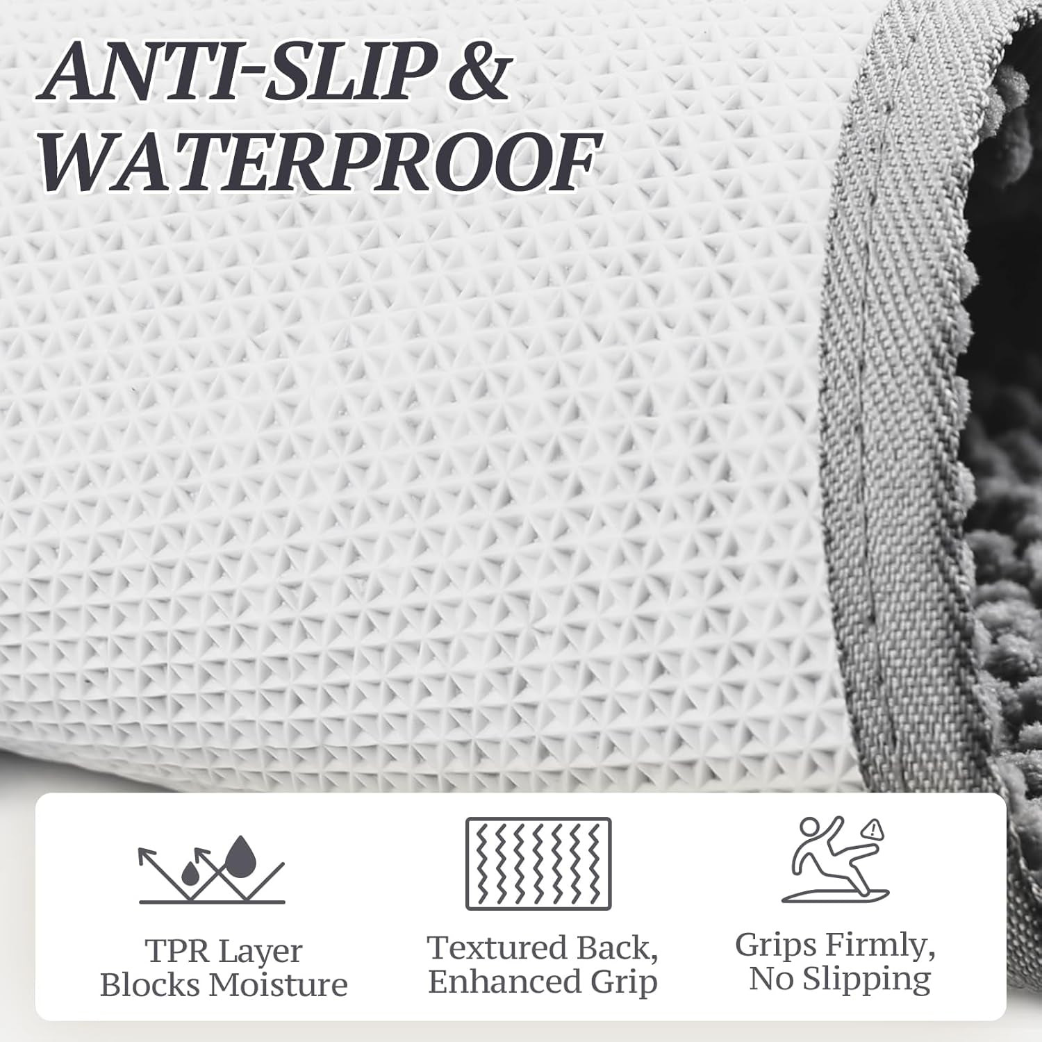 VIVAGLORY Dog Door Mat Absorpmax Dog Mat for Muddy Paw, 35 × 25", Grey | Mud Rug with Non Slip Backing for Indoor & Outdoor, Washable Soft Chenille anti Mud Waterproof