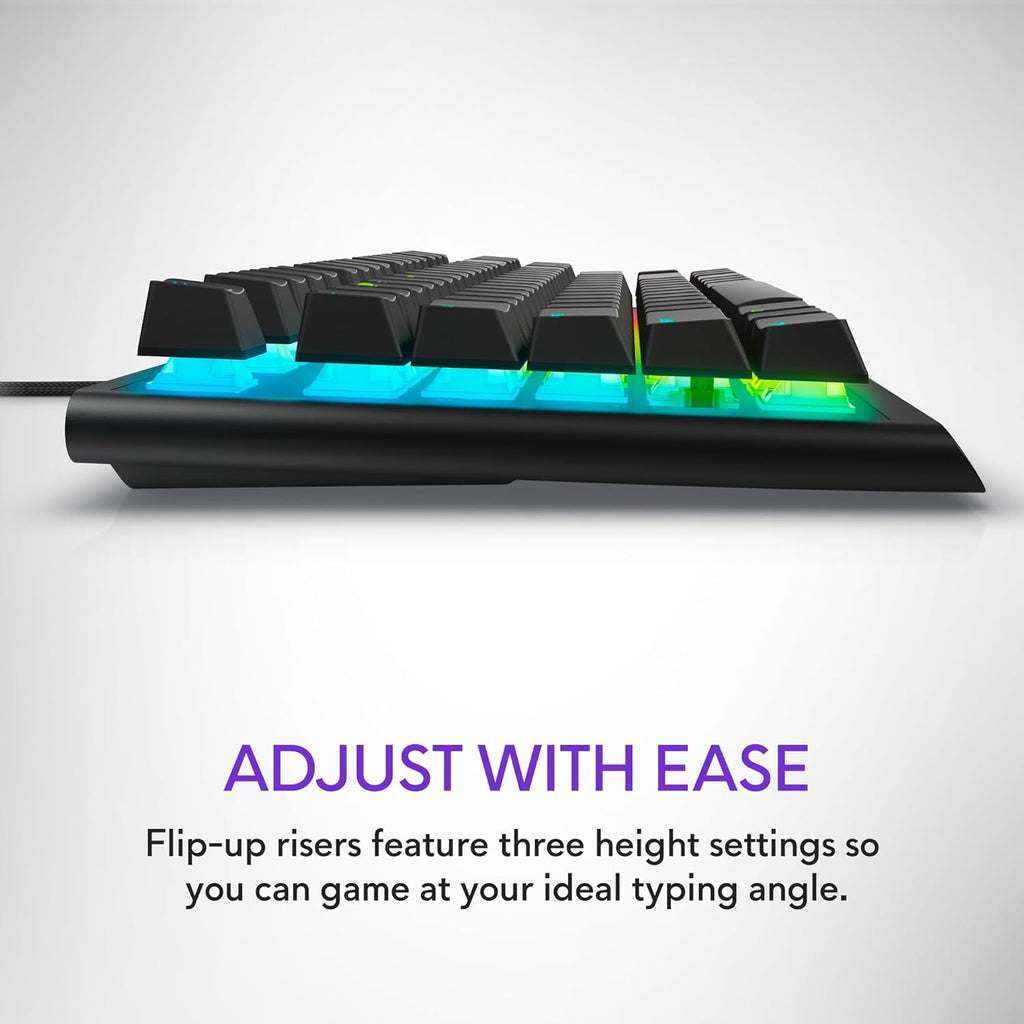 Alienware Low-Profile RGB Gaming Keyboard AW510K, Alienfx per Key RGB LED Color Backlighting, Media CONTROLS & USB Passthrough, Cherry MX Low Profile Red Switches
