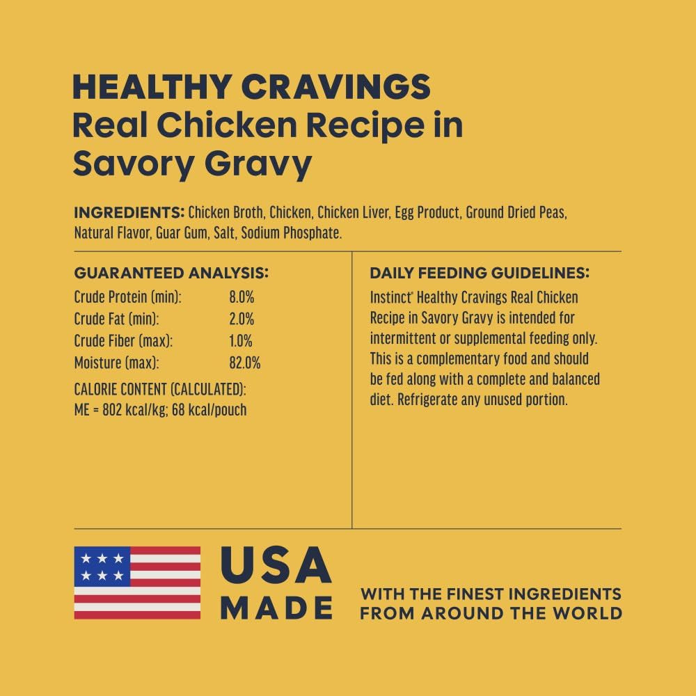 Instinct Healthy Cravings Grain Free Real Chicken Recipe Natural Wet Cat Food Topper by Nature'S Variety, 3 Ounce (Pack of 24)