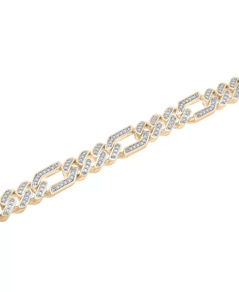 Men'S Diamond Figaro Link Bracelet Necklace (1 Ct. T.W.) in 10K Gold