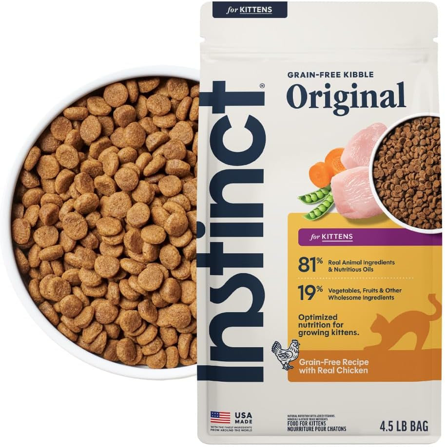 Instinct Original Kitten Dry Food, Raw Coated, Real Chicken, 4.5 Lb. Bag
